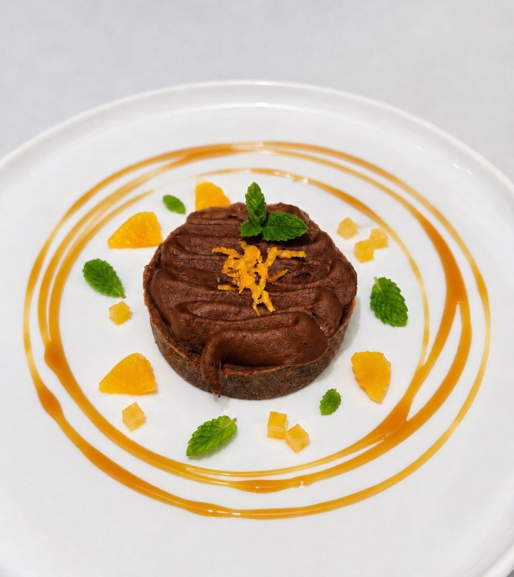 Dolce Vitalle: tartelete com chocolate, caramelo, laranja e hortelã